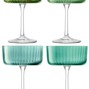 LSA Champagner/Cocktail Glass 4 Set Gems 230ml Jade Assort. LSAGM22