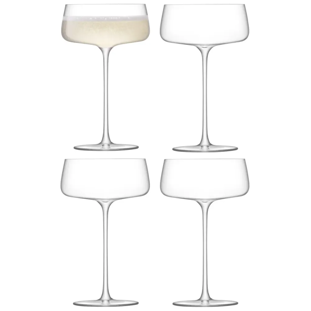LSA Champagne Glass 4 Set Metropolitan 300 ml Clear LSAMW06