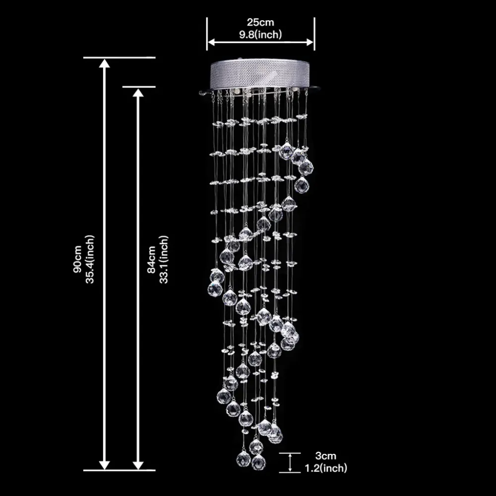 Lampadario da soffitto cristallo Ø 25 cm 1 x GU10