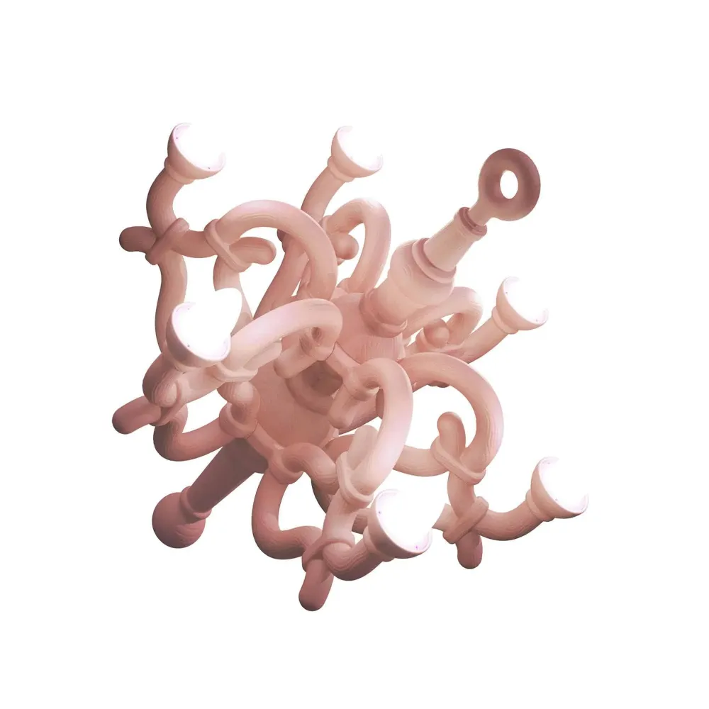 Fallen Chandelier XL Floor Lamp Pink Qeeboo