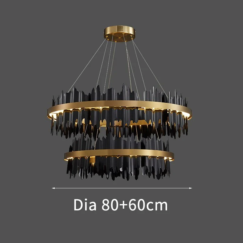 Lampadario moderno LED cerchio creativo con lampada sospensione oro nero con telecomando per lampade da soggiorno nella ha...