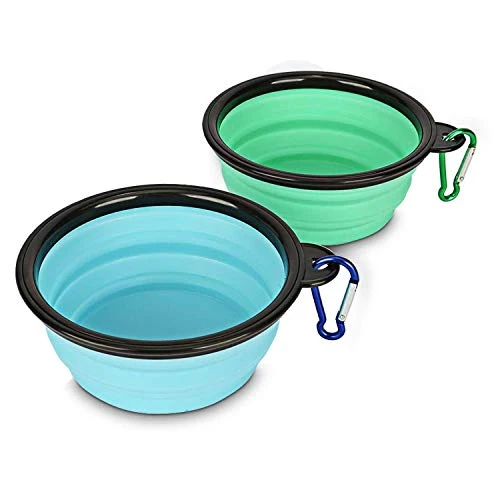 Ciotola pieghevole per cani, set da viaggio portatile silicone per...