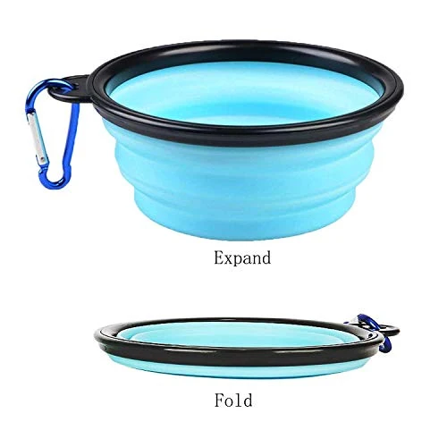 Ciotola pieghevole per cani, set da viaggio portatile silicone per...