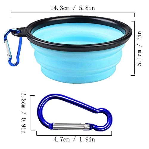 Ciotola pieghevole per cani, set da viaggio portatile silicone per...
