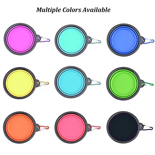 Ciotola pieghevole per cani, set da viaggio portatile silicone per...