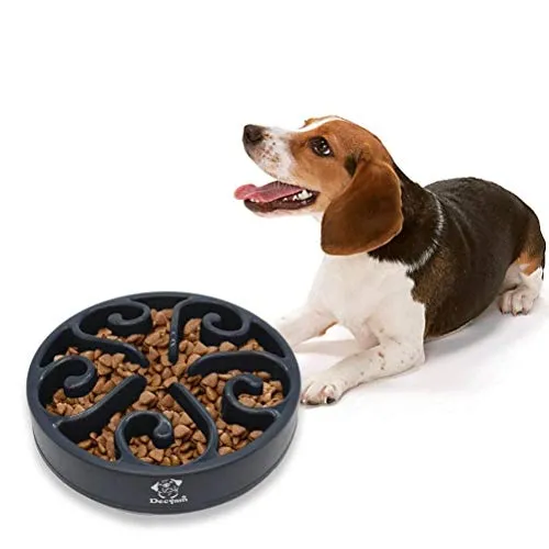 Decyam Ciotola Cani Mangiare Lento, Distributore di Cibo Black