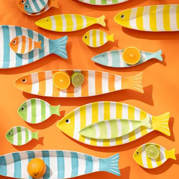 Set 4 Ciotole Aperitivo Pesce Multicolore 12 cm