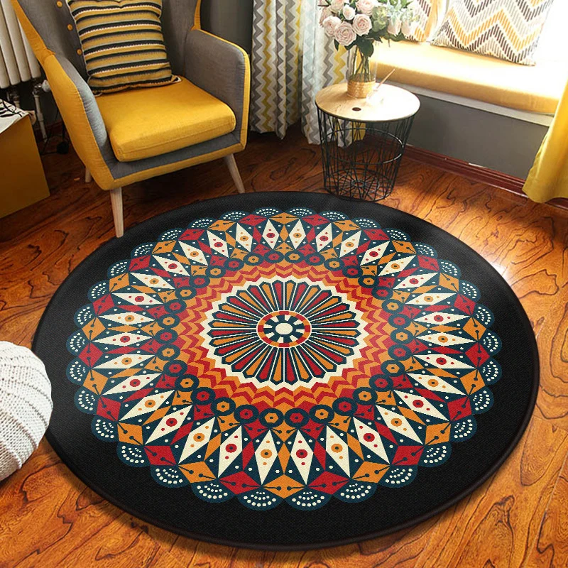 Tappeto decorativo caleidoscopio Tappeto turco multicolore Tappeto con supporto antiscivolo lavabile poliestere resistente...