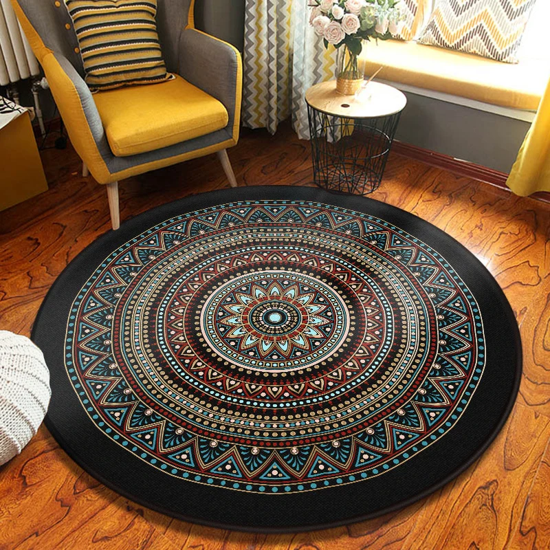 Tappeto decorativo caleidoscopio Tappeto turco multicolore Tappeto con supporto antiscivolo lavabile poliestere resistente...