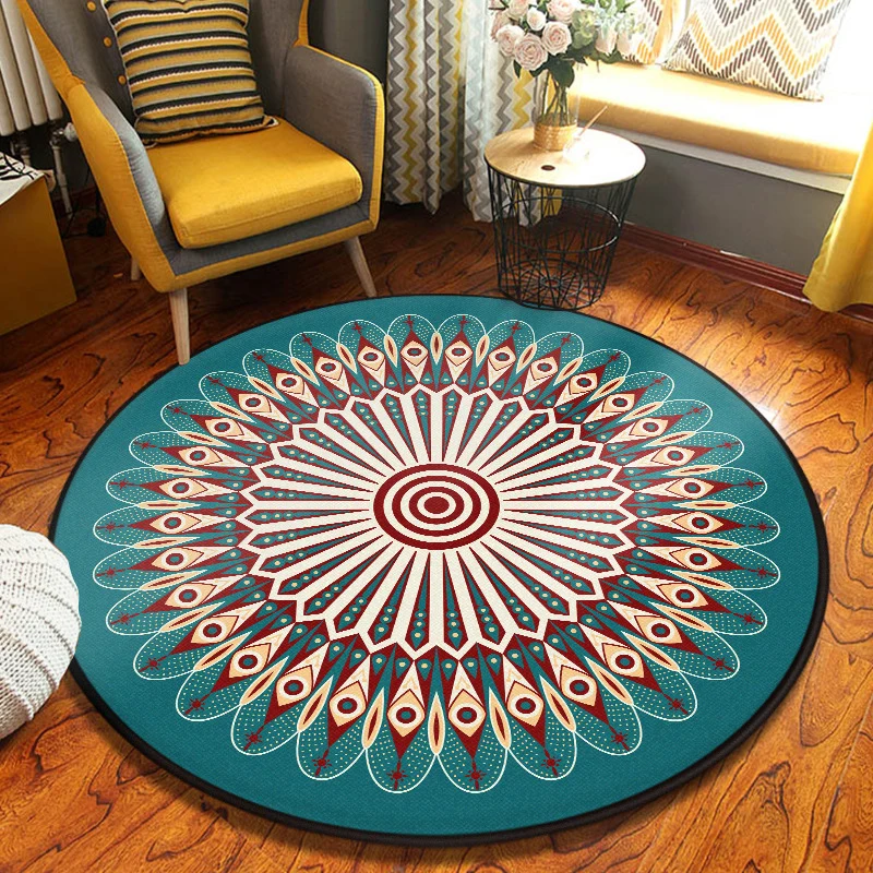 Tappeto decorativo caleidoscopio Tappeto turco multicolore Tappeto con supporto antiscivolo lavabile poliestere resistente...