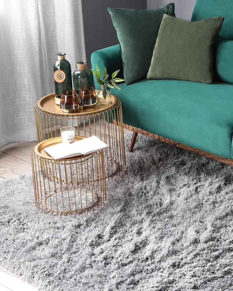 Tappeto shaggy rettangolare grigio evidente 140 x 200 cm CIDE