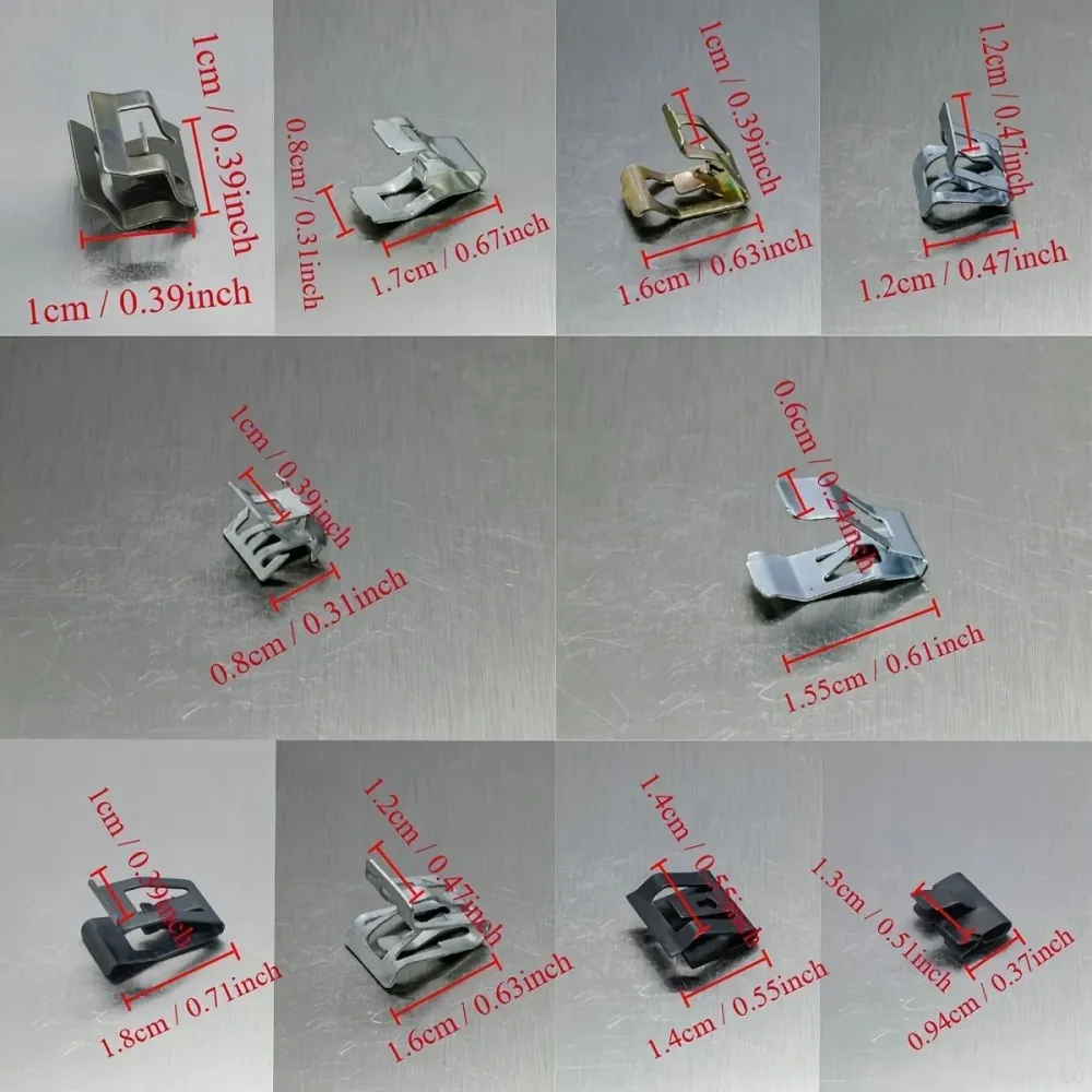 100 clip e dispositivi di fissaggio automobilistici, realizzati metallo, adatti vari veicoli elettrici tra cui Tesla, BYD,...