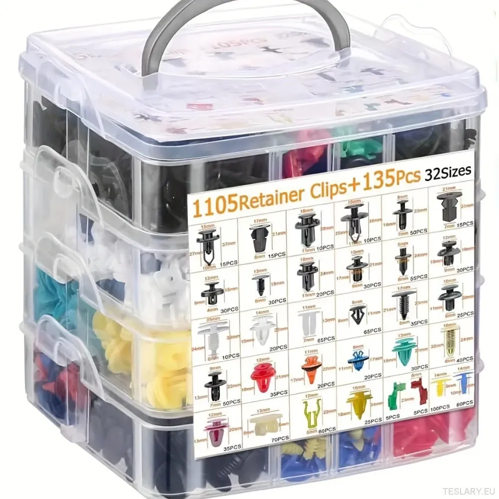 1105pcs clip per auto assortite, clip di fermo plastica 4 strati, parti e accessori per corpi di auto universali, material...