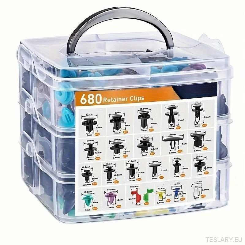 680pcs Car Retainer Clips - Auto Fasteners, Push Trim Clips, Pin Rivets & Bumper Kit Secure Installation Body, Bumper, Doo...