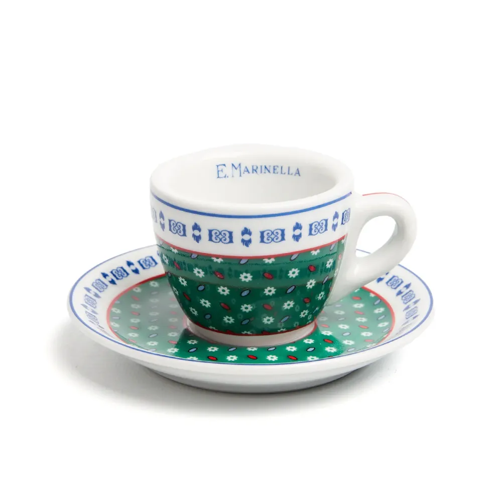 TAZZINA DA CAFFÈ CON PIATTINO VERDE E. Marinella