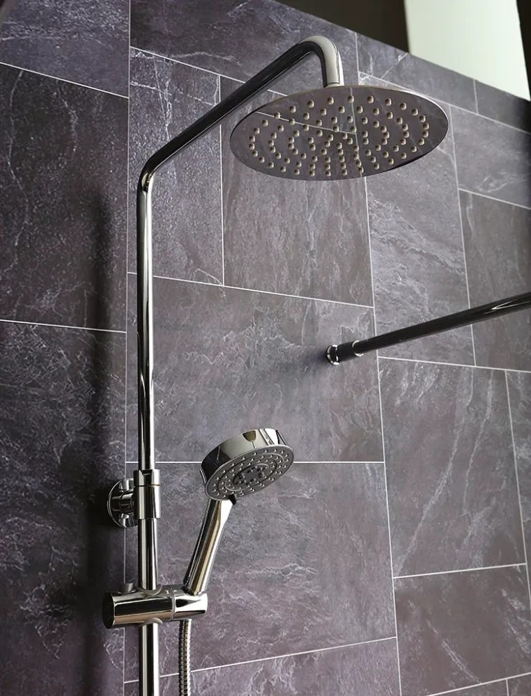 Tamanaco - Colonna doccia Ripetta ottone con soffione tondo d.200