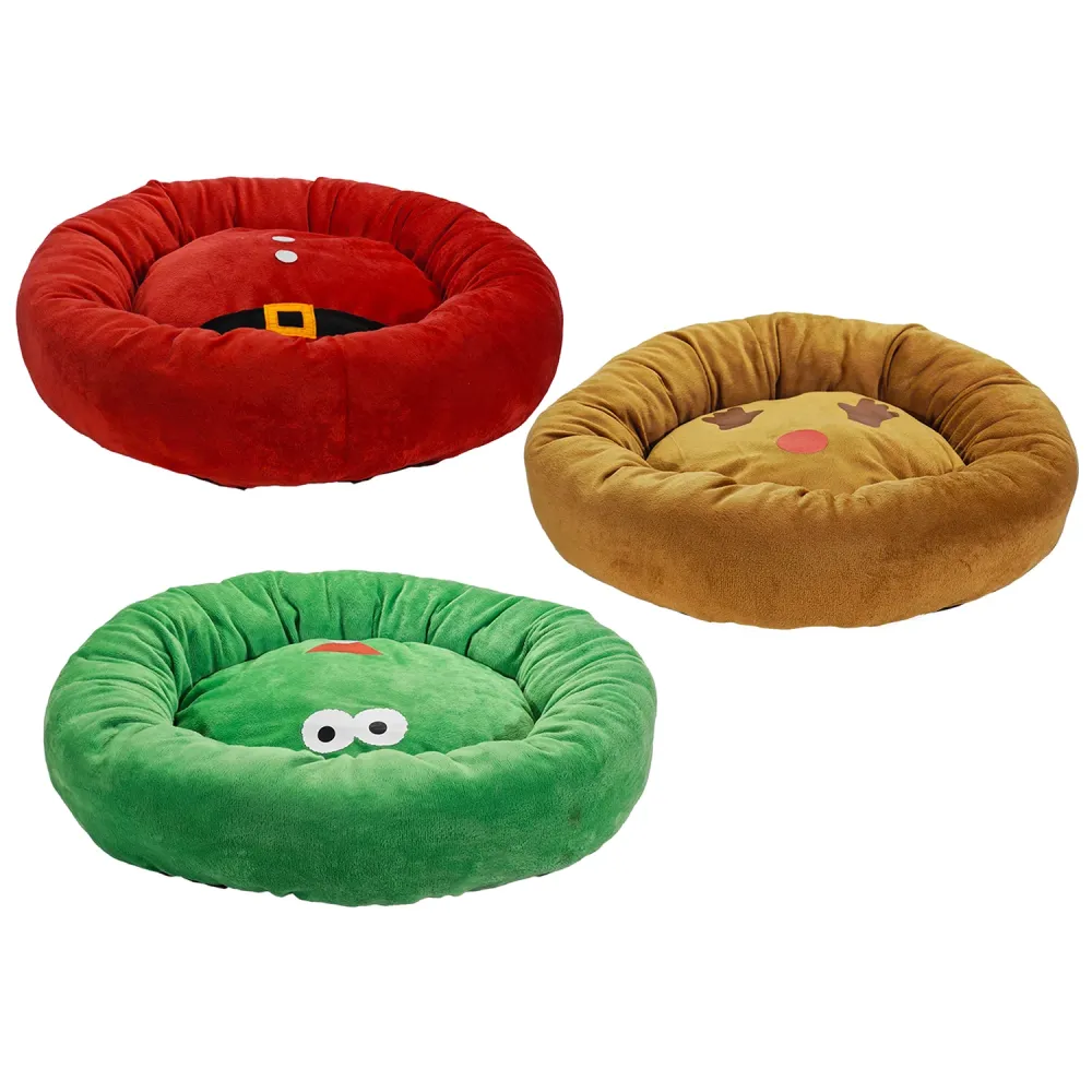 VESTIAMO CASA GRAN NATALE - Cuccia Natalizia Morbida per Cani e Gatti diametro 48 cm