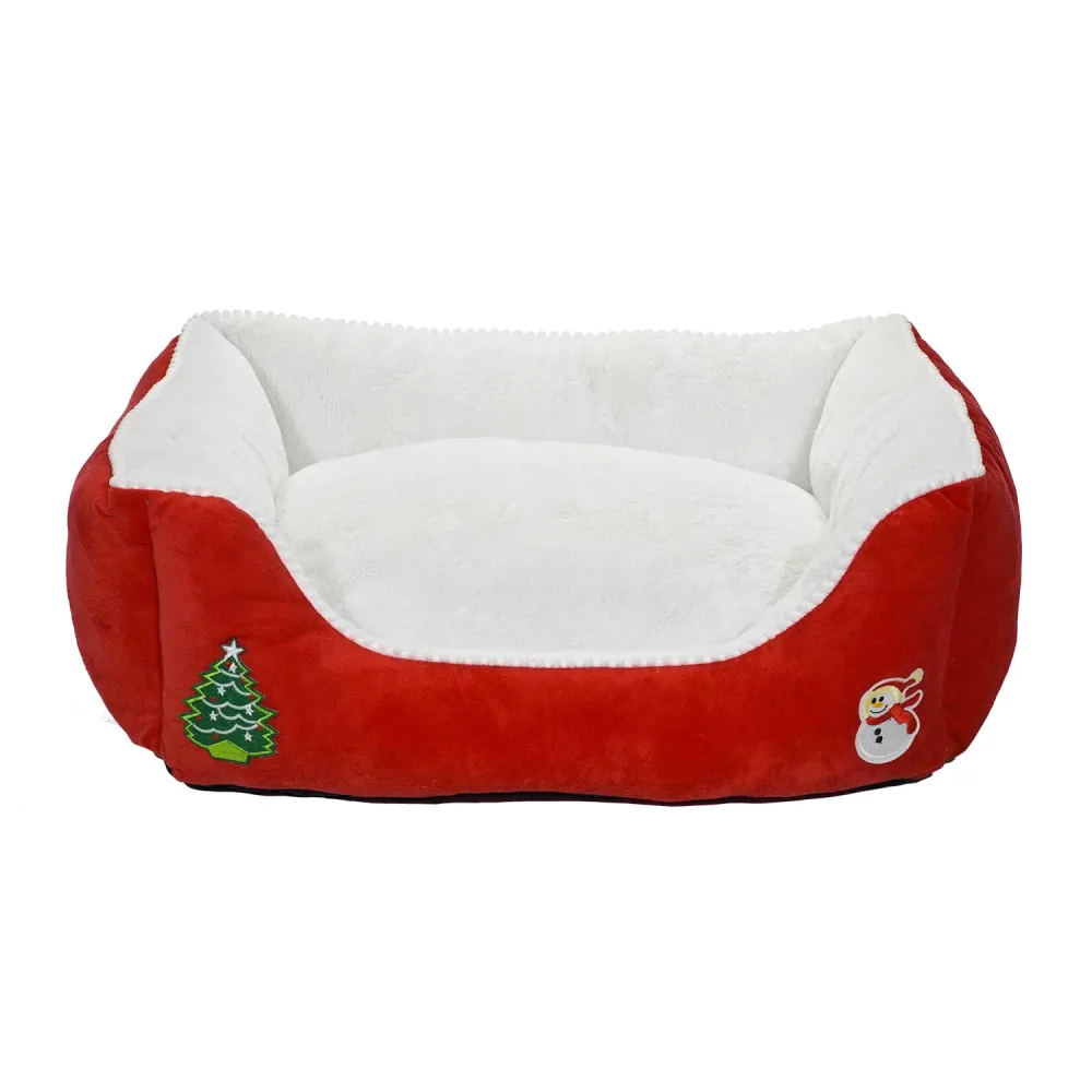 VESTIAMO CASA GRAN NATALE - Cuccia Natalizia Morbida per Cani e Gatti - h50x60x18 cm