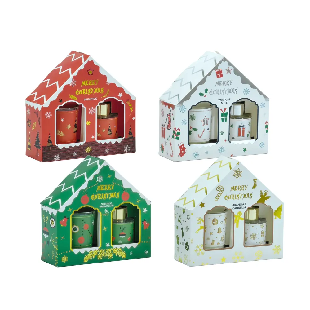 VESTIAMO CASA GRAN NATALE - Diffusore di Fragranza per ambiente Natalizio 40 ml con Candela Profumata