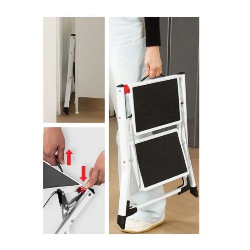 Scaletta pieghevole acciaio 2 gradini Max 150 kg