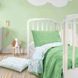 GABEL CAROSELLO Completo copripiumone bimbo Dino 80x120 Piperita Lettino con sbarre