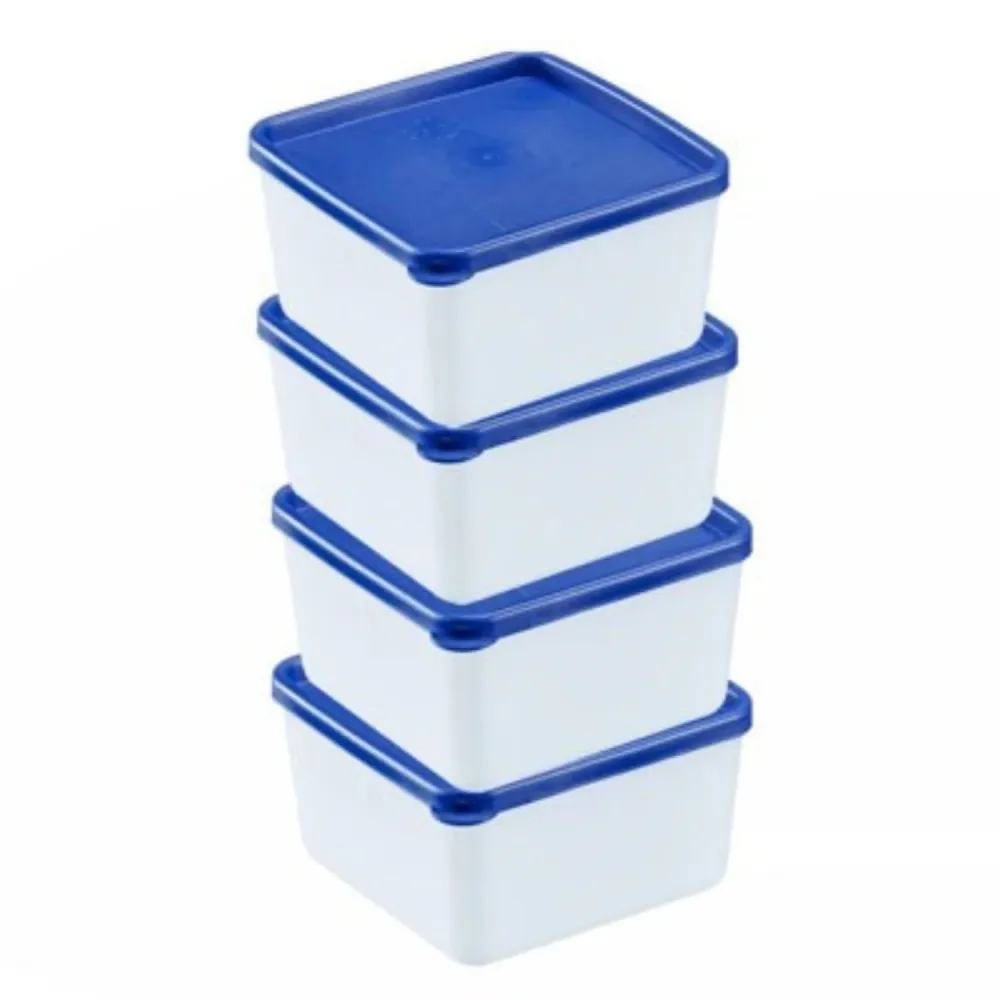 Set di 4 contenitori freezer trio, 11,3x11,3x6,4 cm, 0,5 l