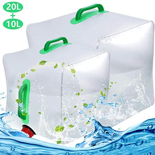 BESTZY 10L + 20l Sacchetto di Acqua Pieghevole Trasparente Contenitore...