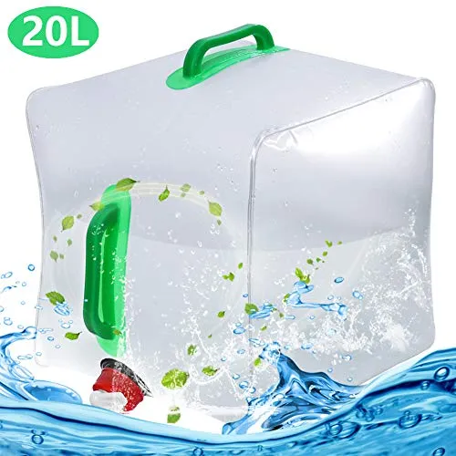 BESTZY 20l Sacchetto di Acqua Pieghevole Trasparente Contenitore...