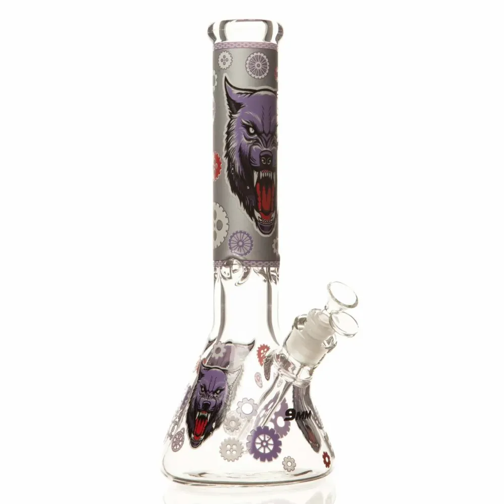 14" 9mm Wolf Beaker Bong con 3 Ripiani Regolabili