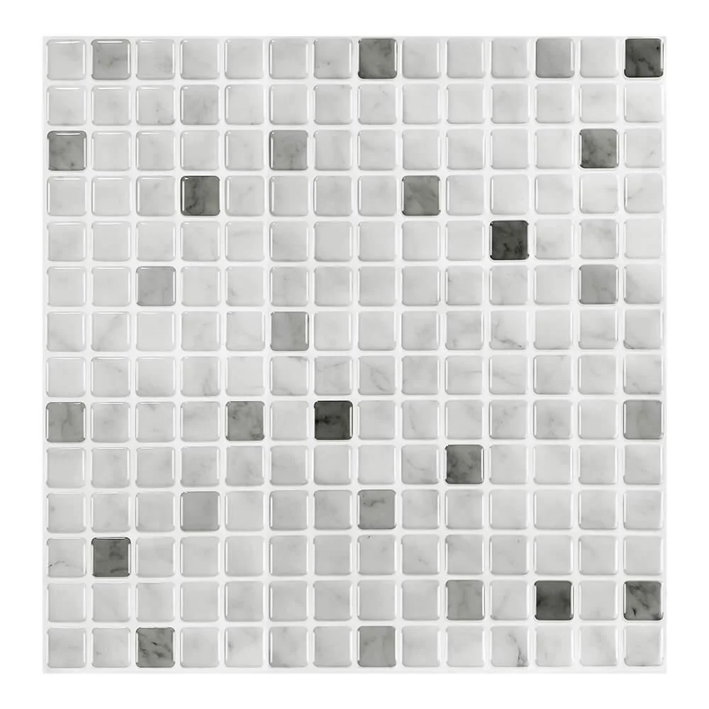 Baule per Cuscini Gray and Camoscio Mosaic Backsplash Peel and Stick Tile