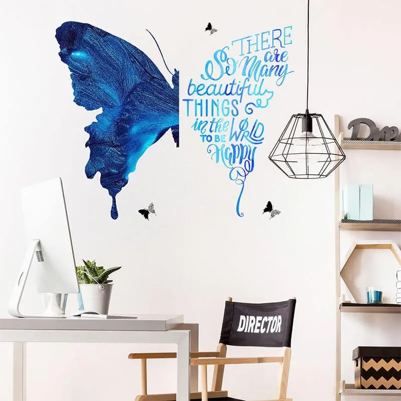 Blue Butterfly Peel and Stick Wall Decals con Garanzia 10 Anni