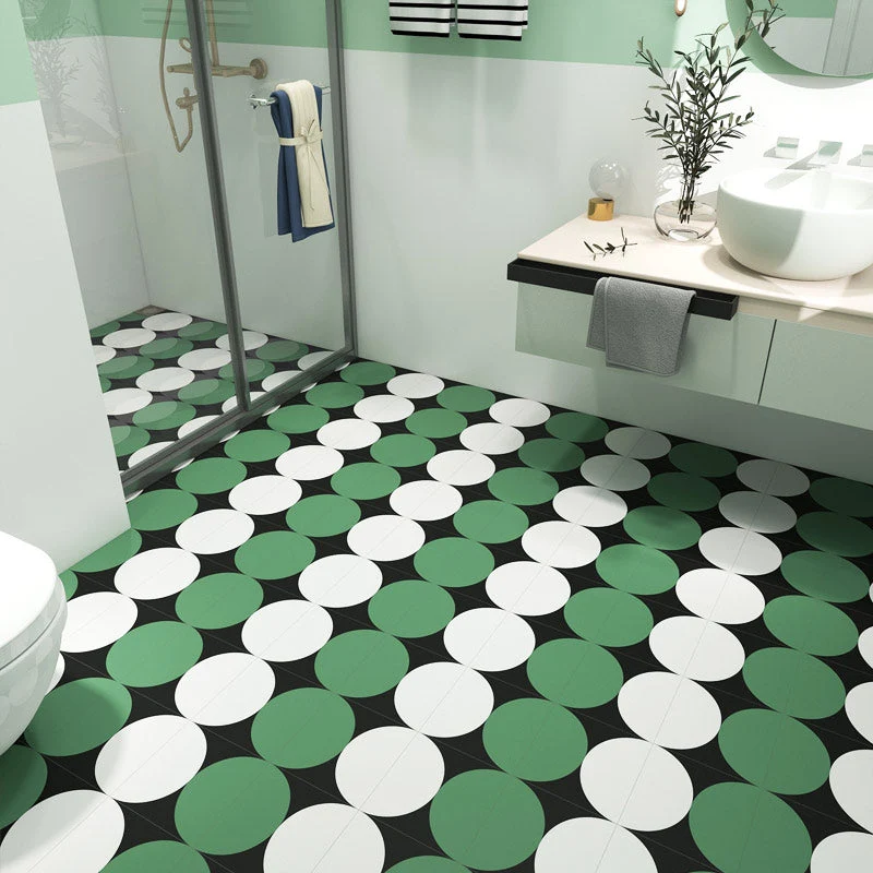 Box Attrezzi con Ruote Green and White Geometric Peel and Stick Vinyl Floor Tile Sticker