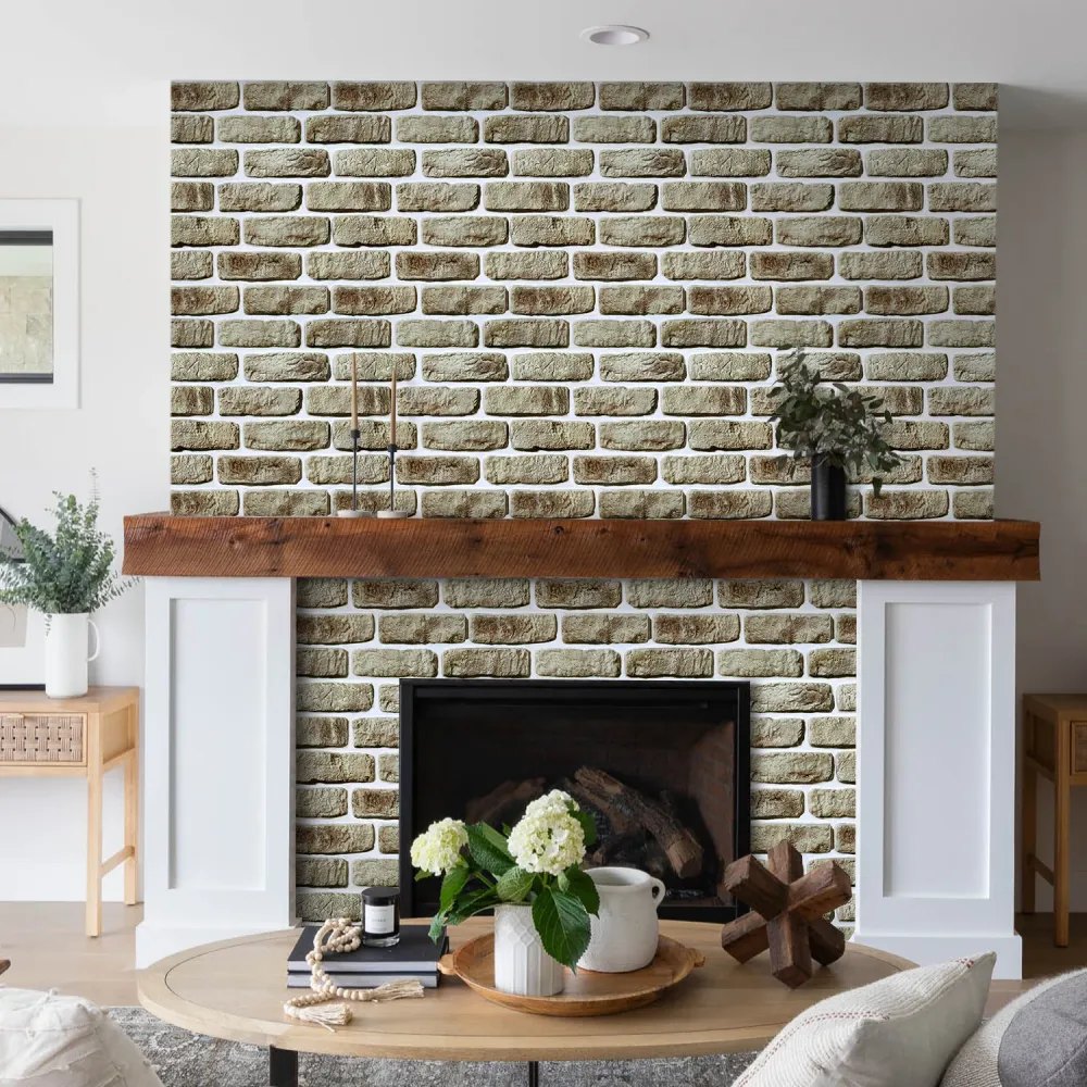3D Camouflage Giallo oro Brick Peel and Stick Wall Tile