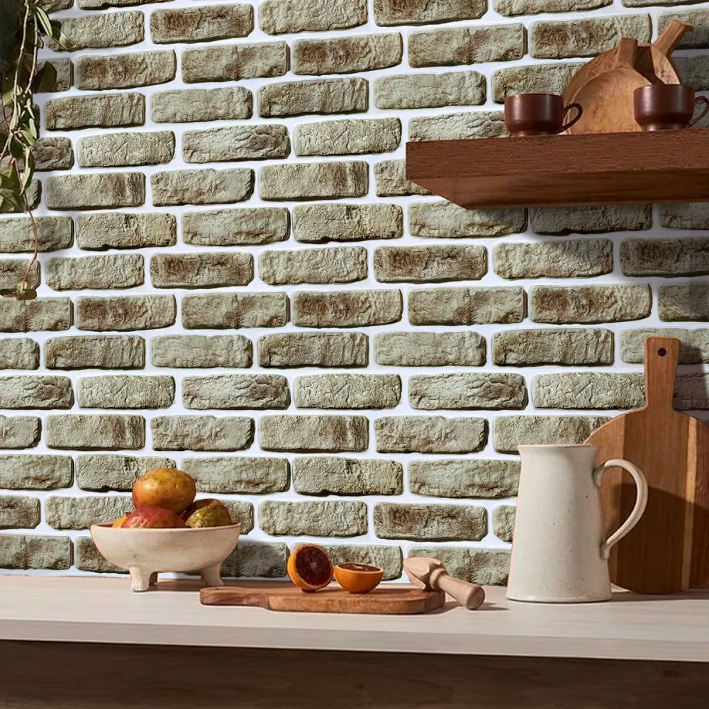 3D Camouflage Giallo oro Brick Peel and Stick Wall Tile