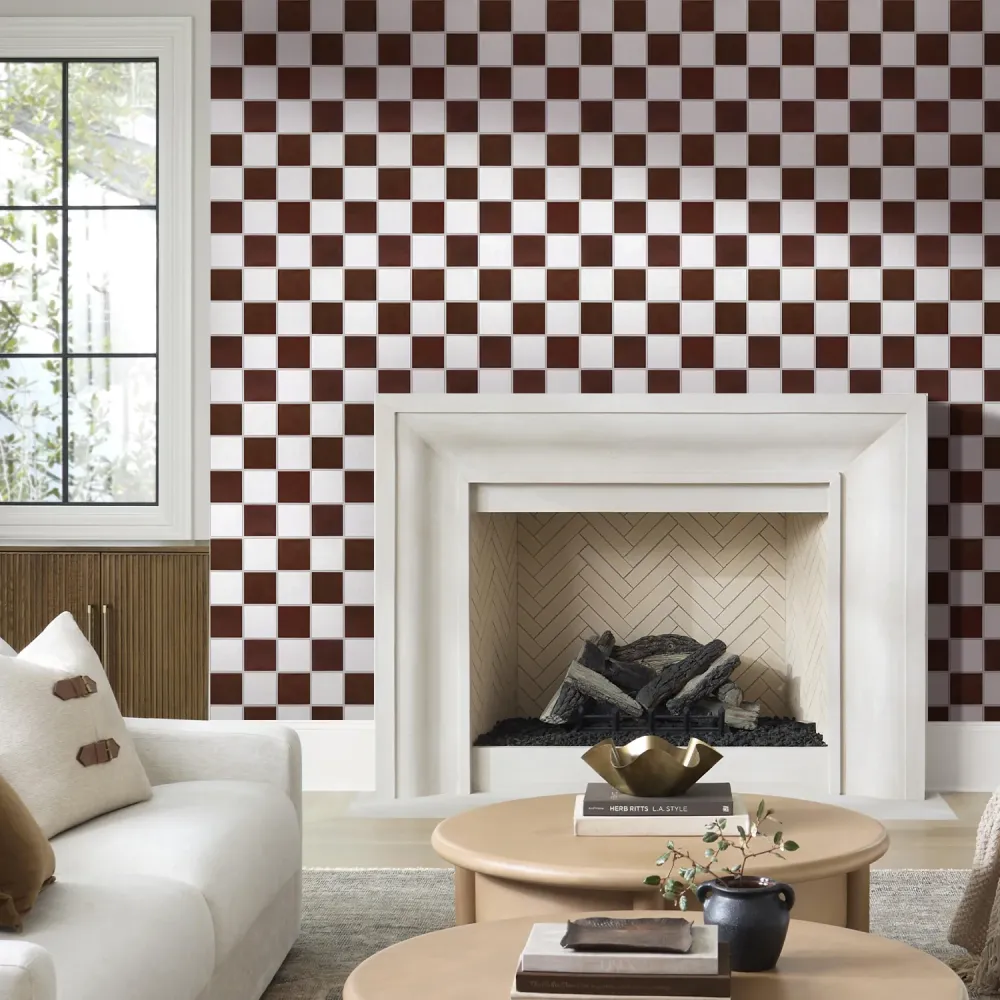 Cassa di Stoccaggio Impermeabile 3D Red and White Square Peel and Stick Wall Tile
