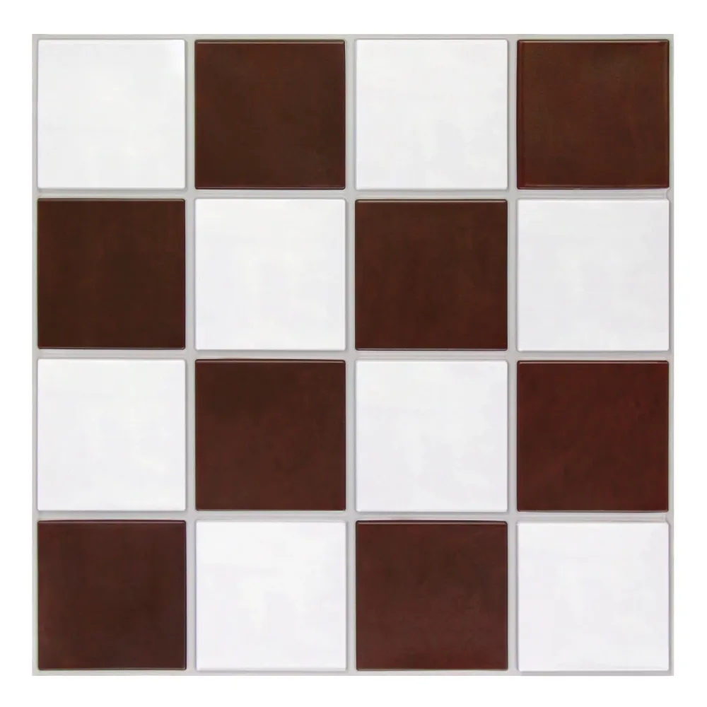 Cassa di Stoccaggio Impermeabile 3D Red and White Square Peel and Stick Wall Tile