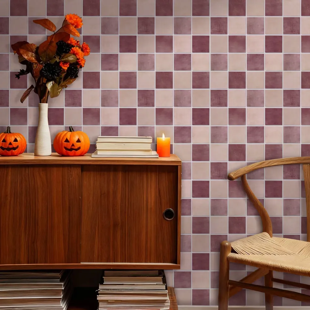 Grande Capacità 3D Dusty Rose Square Peel and Stick Wall Tile