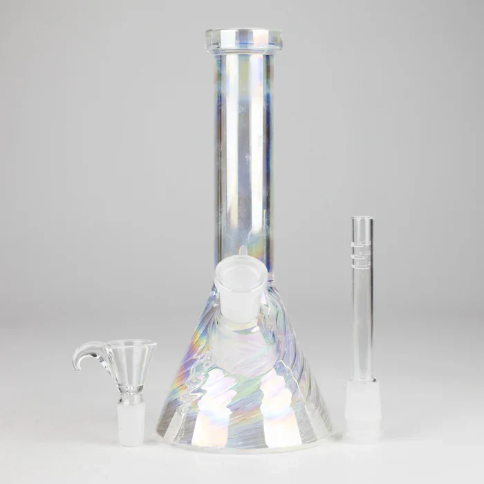 Grande Capacità 8" Shiny Beaker Bong w/ Ribbed Base