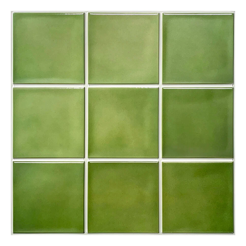 3D Green Ceramica Peel and Stick Wall Tile