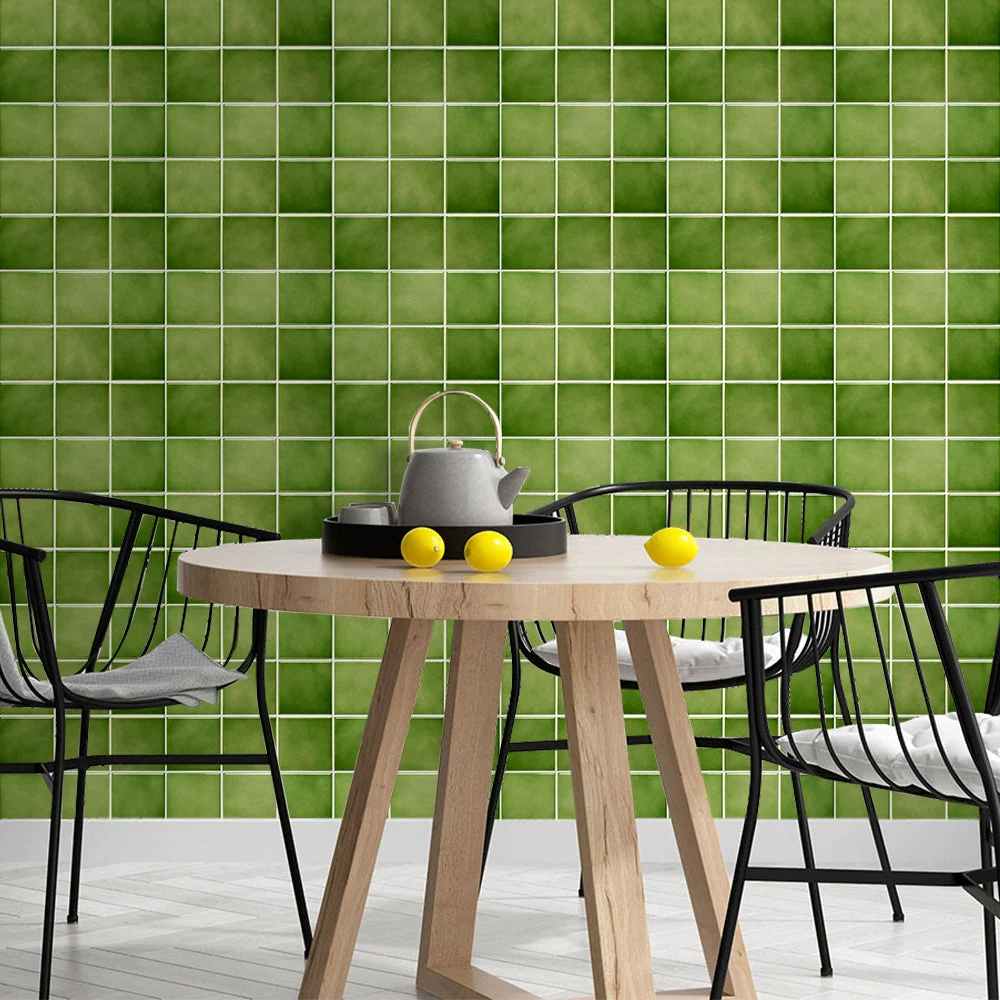 3D Green Ceramica Peel and Stick Wall Tile