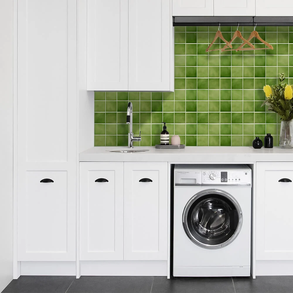 3D Green Ceramica Peel and Stick Wall Tile