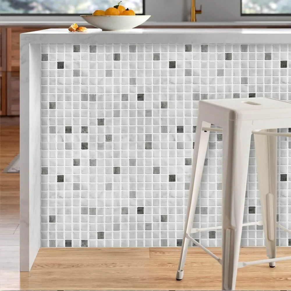 Grigio and Beige Mosaic Backsplash Peel and Stick Tile
