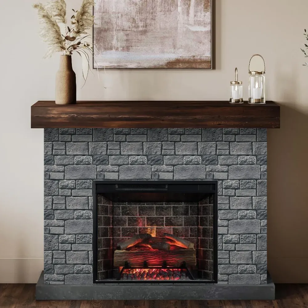 3D Old Grigio Stone Peel and Stick Wall Tile