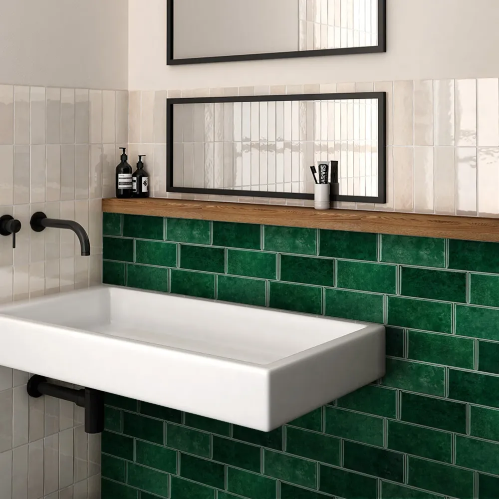 Panchina con Contenitore Green Metro Peel and Stick Backsplash Tile
