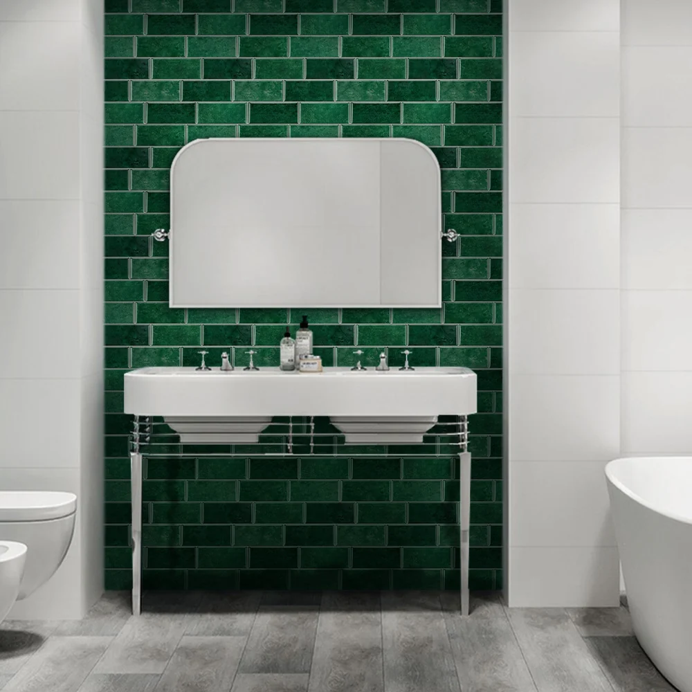 Panchina con Contenitore Green Metro Peel and Stick Backsplash Tile