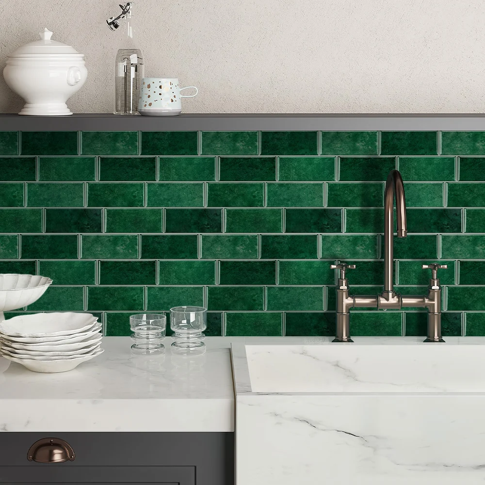 Panchina con Contenitore Green Metro Peel and Stick Backsplash Tile
