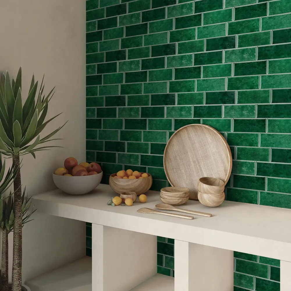 Panchina con Contenitore Green Metro Peel and Stick Backsplash Tile