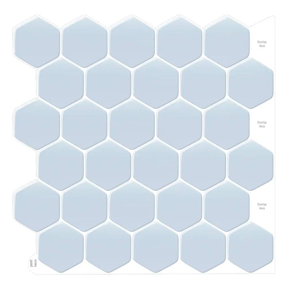 Pastel Blue Hexagon Peel and Stick Backsplash Tile con Chiusura Ermetica