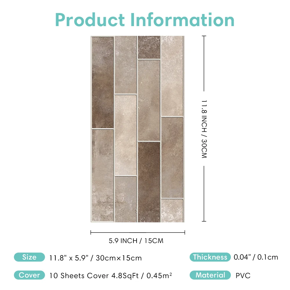Peel and Stick Tile Stickers Sample (1 Sheet) con Garanzia 10 Anni Tsdd0081