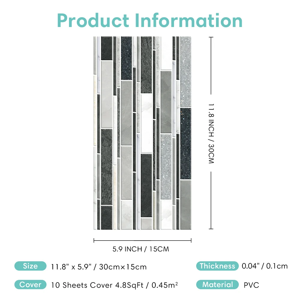 Peel and Stick Tile Stickers Sample (1 Sheet) con Garanzia 10 Anni Tsdd0081